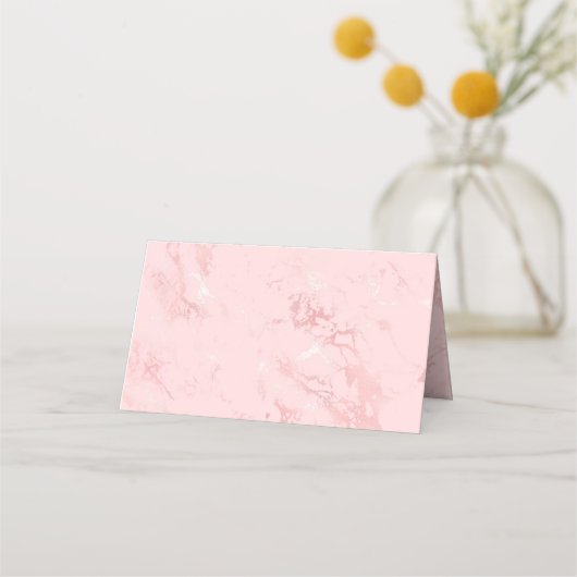 Luxe Blush Pink Marble Blank Plaatskaartje (Voorkant)
