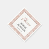 LUXE BLUSH PINK ROSE GOLD FLORAL CHEERS WEDDING SERVET (Hoek)