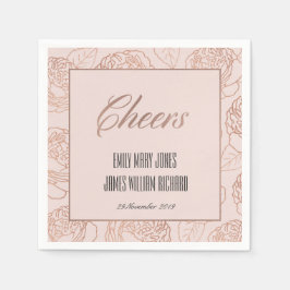 LUXE BLUSH PINK ROSE GOLD FLORAL CHEERS WEDDING SERVET