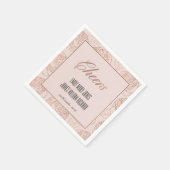 LUXE BLUSH PINK ROSE GOLD FLORAL CHEERS WEDDING SERVET (Hoek)