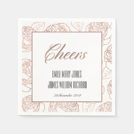 LUXE BLUSH PINK ROSE GOLD FLORAL CHEERS WEDDING SERVET
