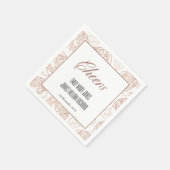 LUXE BLUSH PINK ROSE GOLD FLORAL CHEERS WEDDING SERVET (Hoek)