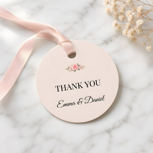 Luxe Blush Rococo Bruiloft Bedankjes Labels
