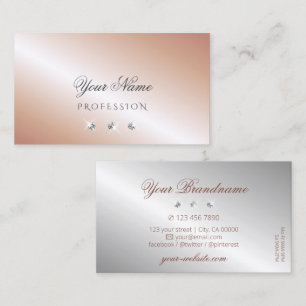 Luxe Blush Roos Gold Silver en Sparkle Diamonds Visitekaartje