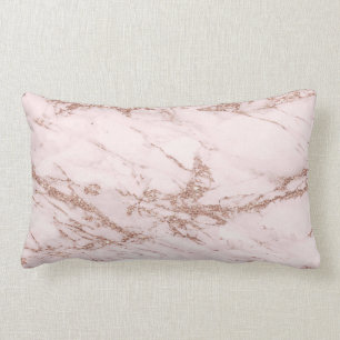 Luxe Blush Roos Roze Glitter Marble Cotton Kussen