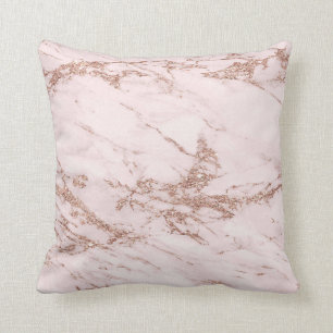 Luxe Blush Roos Roze Glitter Marble Cotton Kussen