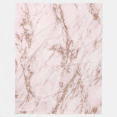 Luxe Blush Roos Roze Glitter Marble Fleece Deken (Voorkant)