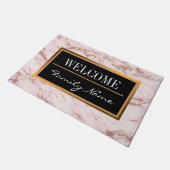 Luxe Blush Roos Roze glitter Marble past aan Deurmat (Schuin)