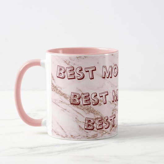 Luxe Blush Roos Roze glitter Marble past aan Mok (Links)