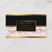 Luxe Blush Roos Roze glitter Marble past aan Visitekaartje (Voorkant)