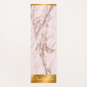 Luxe Blush Roos Roze glitter Marble past aan Yogamat (Voorkant)