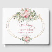 Luxe blush roses greenery gold boho rustic wedding gastenboek (Voorkant)