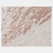 Luxe Blush Roze Glitter Marble Fleece Deken (Voorkant (Horizontaal))
