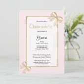 Luxe blush roze goud glitter boog Quinceañera Kaart (Staand voorkant)
