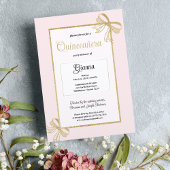 Luxe blush roze goud glitter boog Quinceañera Kaart