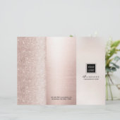 Luxe Blush Roze Goud Schoonheidssalon Tri-fold (Staand voorkant)