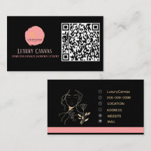 Luxe Blush Roze QR Code Beauty Visitekaartje