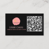 Luxe Blush Roze QR Code Beauty Visitekaartje (Voorkant)