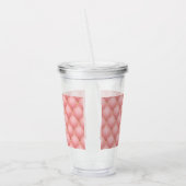 Luxe Blush Roze Rose Gold Diamond Tufted Patroon Acryl Drinkbeker (Links)