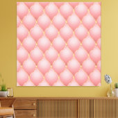 Luxe Blush Roze Rose Gold Diamond Tufted Patroon Canvas Afdruk (Insitu (Woonkamer))