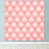 Luxe Blush Roze Rose Gold Diamond Tufted Patroon Canvas Afdruk (Insitu (Houten vloer))