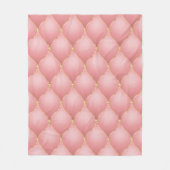 Luxe Blush Roze Rose Gold Diamond Tufted Patroon Fleece Deken (Voorkant)