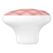 Luxe Blush Roze Rose Gold Diamond Tufted Patroon Keramische Knop (Zijkant)