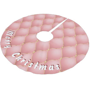 Luxe Blush Roze Rose Gold Diamond Tufted Patroon Kerstboom Rok