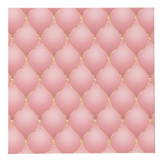 Luxe Blush Roze Rose Gold Diamond Tufted Patroon Kubus (Voorkant)