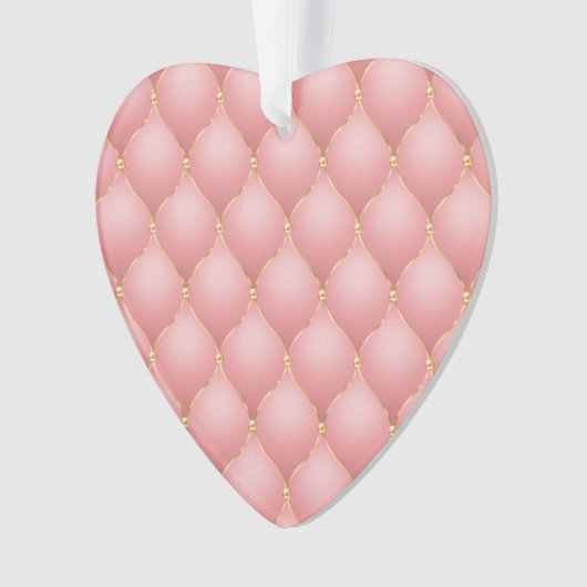 Luxe Blush Roze Rose Gold Diamond Tufted Patroon Ornament (voorkant)