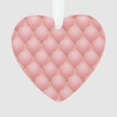 Luxe Blush Roze Rose Gold Diamond Tufted Patroon Ornament (voorkant)