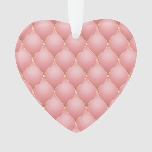 Luxe Blush Roze Rose Gold Diamond Tufted Patroon Ornament (voorkant)