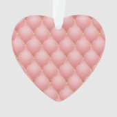 Luxe Blush Roze Rose Gold Diamond Tufted Patroon Ornament (achterkant)