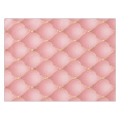 Luxe Blush Roze Rose Gold Diamond Tufted Patroon Tafelkleed (Voorkant (Horizontaal))