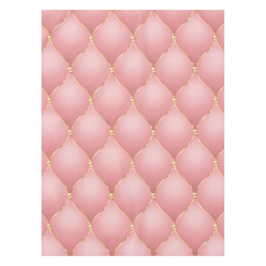 Luxe Blush Roze Rose Gold Diamond Tufted Patroon Tafelkleed (Voorkant)