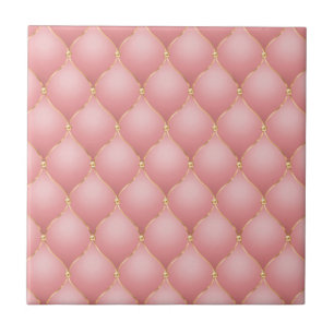 Luxe Blush Roze Rose Gold Diamond Tufted Patroon Tegeltje