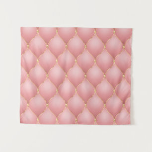 Luxe Blush Roze Rose Gold Diamond Tufted Patroon Wandkleed