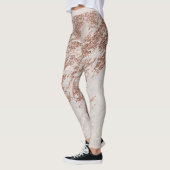 Luxe Blush roze roze glitter Marmer Voeg tekst toe Leggings (Links)