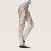 Luxe Blush roze roze glitter Marmer Voeg tekst toe Leggings (Rechts)