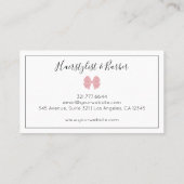 Luxe Blush Roze Strik Dunne Rand Custom Chic Visitekaartje (Achterkant)