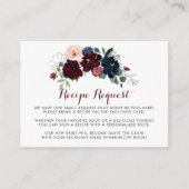 Luxe Boho Bloemen Bruiloftsrecept Verzoek  Informatiekaartje (Voorkant)