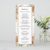 Luxe Boho Bloemstuk Pampas Huwelijksmenu Kaart (Staand voorkant)