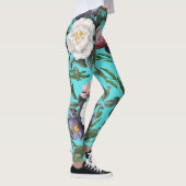 Luxe boho blue sky zomer helder roos patroon leggings (Rechts)