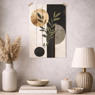 Luxe Boho Botanische Geometrische Minimaal Zwart G Poster