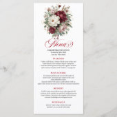 Luxe Boho Bourgondië Bloem Goud Menu Kaart (Voorkant)
