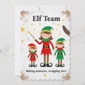 Luxe Boho Elf Team Kerstfeest Uitnodiging (Achterkant)