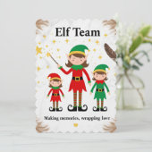 Luxe Boho Elf Team Kerstfeest Uitnodiging (Staand voorkant)