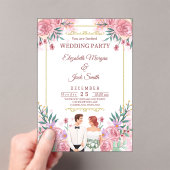 Luxe Boho Floral Greenery Wedding Acryl Uitnodigingen (Insitu (Draagbaar))
