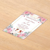 Luxe Boho Floral Greenery Wedding Acryl Uitnodigingen (Laagn)