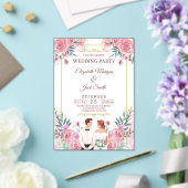 Luxe Boho Floral Greenery Wedding Acryl Uitnodigingen (Insitu (Huwelijk))